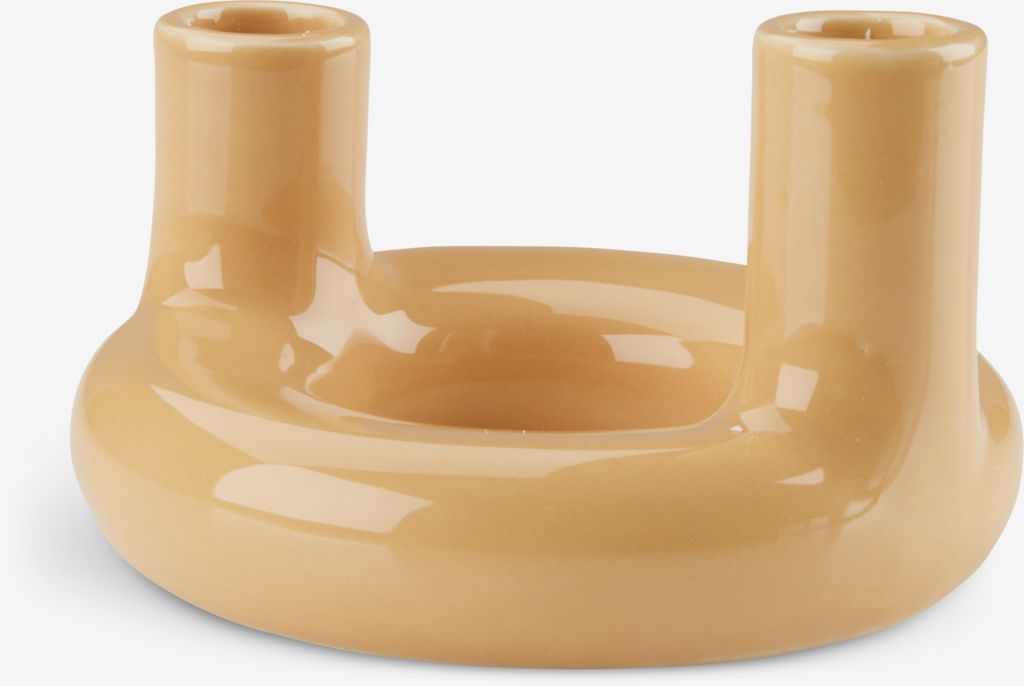 Candlestick JIM D13xH9cm yellow