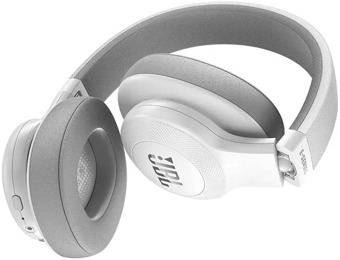 JBL E55BT Bluetooth Over-Ear Headphones (White)