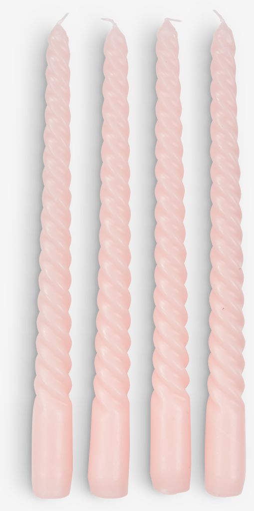 Candle BALDUR H26cm rose pack of 4