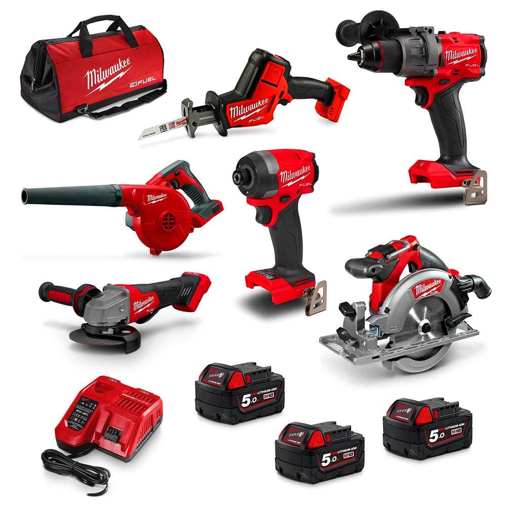 MILWAUKEE 18V FUEL鈩?6 Piece 3 x 5.0Ah Combo Kit M18FPP6A3503B